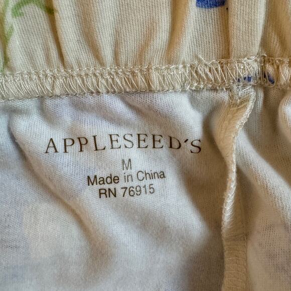 Appleseed's Two Piece Pajama Set Floral Lace Trim Size Medium Cotton Pants EUC - Picture 10 of 15
